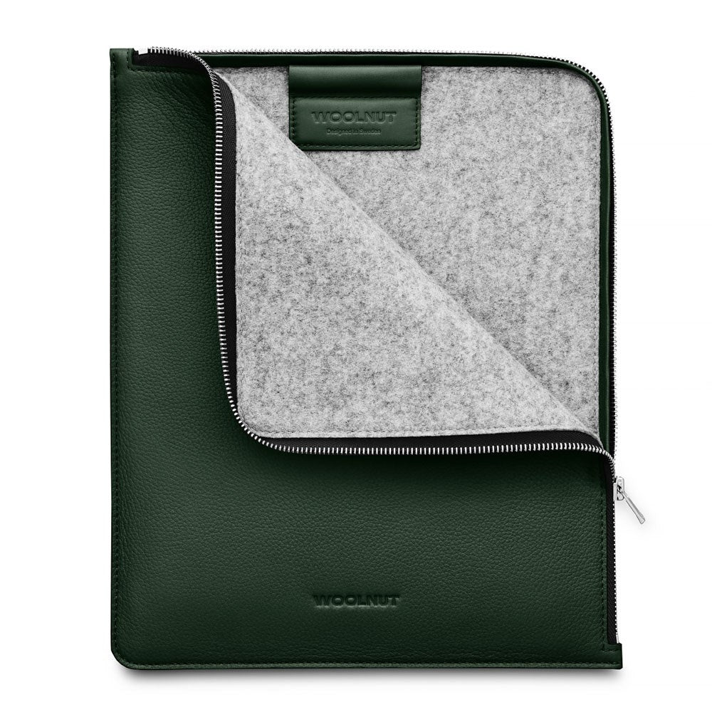 Woolnut iPad / Tablet (26.5 x 32.5 cm) Äkta Läder Folio Sleeve - Grön