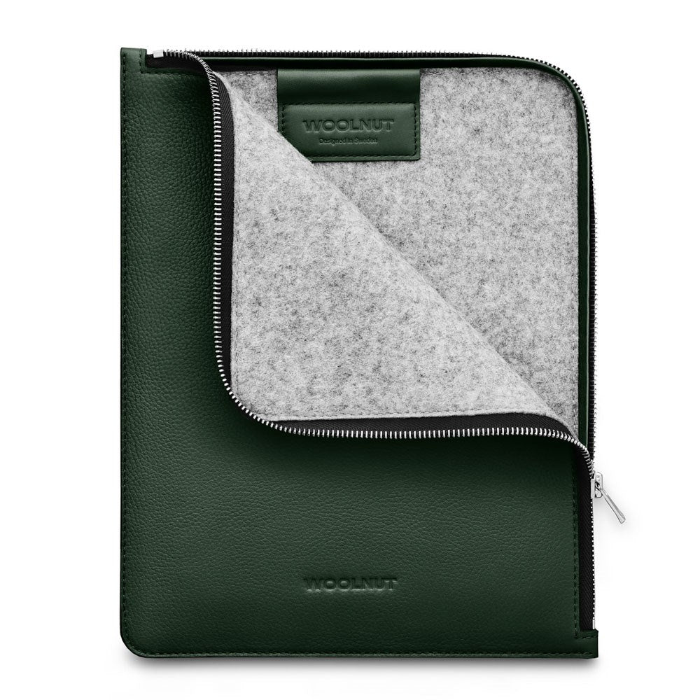 Woolnut iPad / Tablet (23 x 29 cm) Äkta Läder Folio Sleeve - Grön