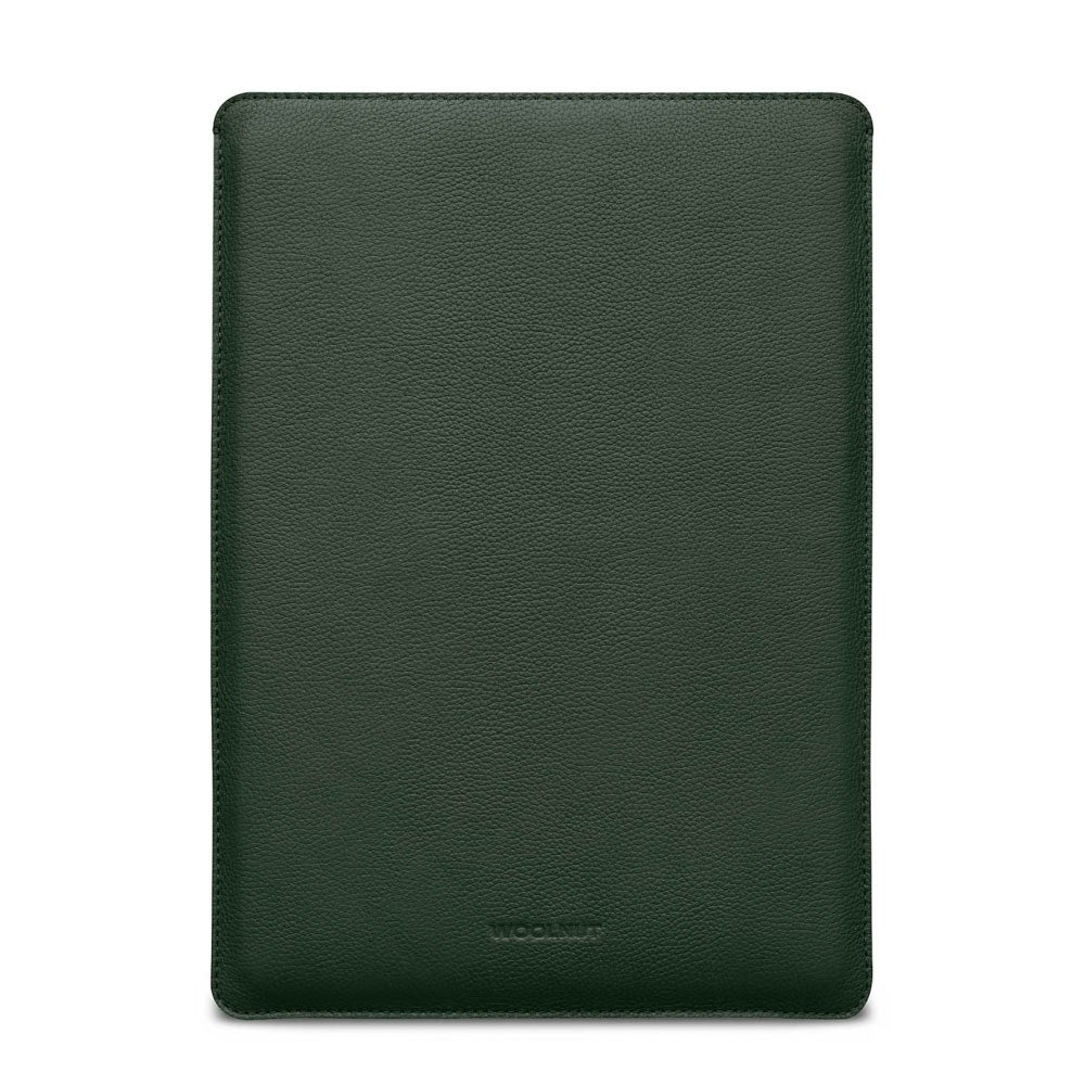 Woolnut MacBook Pro 16" M4 / M3 / M2 / M1 (2024 - 2021) Äkta Läder Folio Sleeve - 27.5 x 37.5 cm - Grön