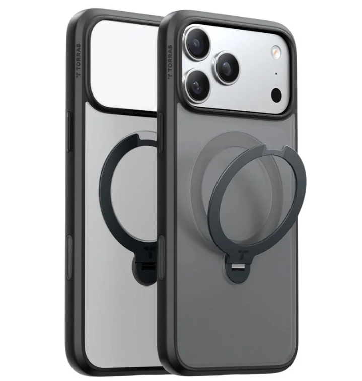 iPhone 18 Pro / 17 Pro TORRAS Ostand Q3 Spin Skal - MagSafe Kompatibel - Svart