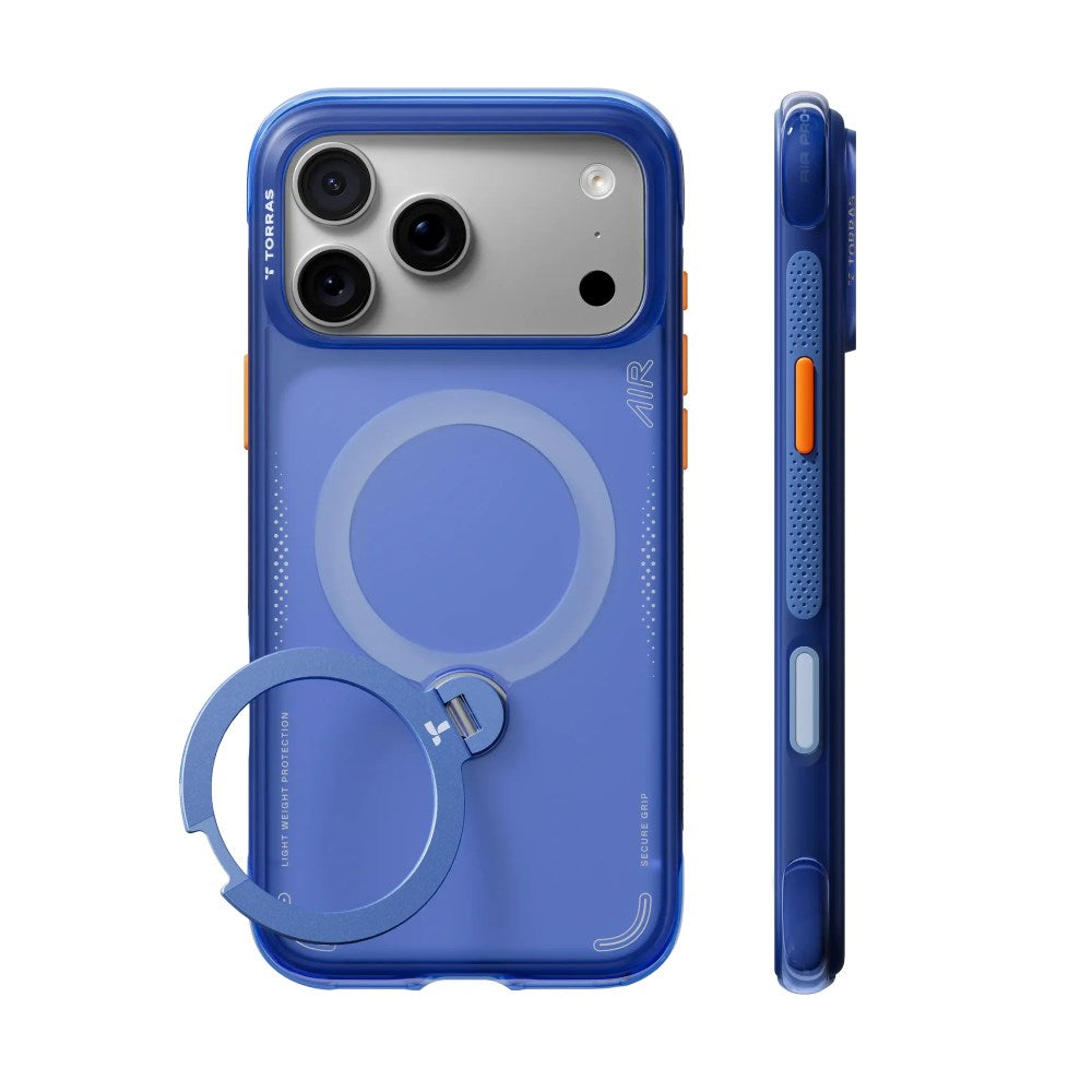 iPhone 18 Pro Max / 17 Pro Max TORRAS Ostand Q3 Air Skal - MagSafe Kompatibel - Arctic Blue