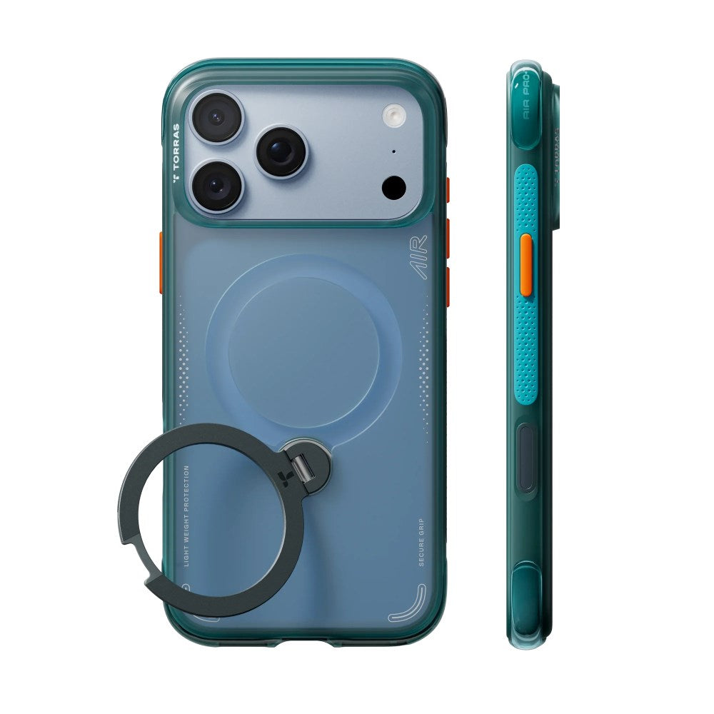iPhone 18 Pro Max / 17 Pro Max TORRAS Ostand Q3 Air Deksel - MagSafe Kompatibel - Grön