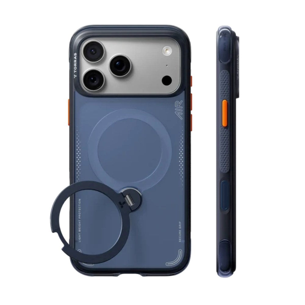 iPhone 18 Pro Max / 17 Pro Max TORRAS Ostand Q3 Air Skal - MagSafe Kompatibel - Deep Blue