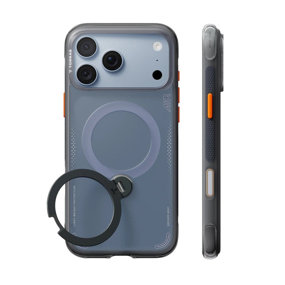 iPhone 18 Pro / 17 Pro TORRAS Ostand Q3 Air Skal - MagSafe Kompatibel - Svart