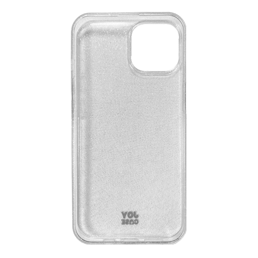 iPhone 14 / 13 Joy Case Flexibelt Plast Skal med Glitter - Genomskinlig / Silver