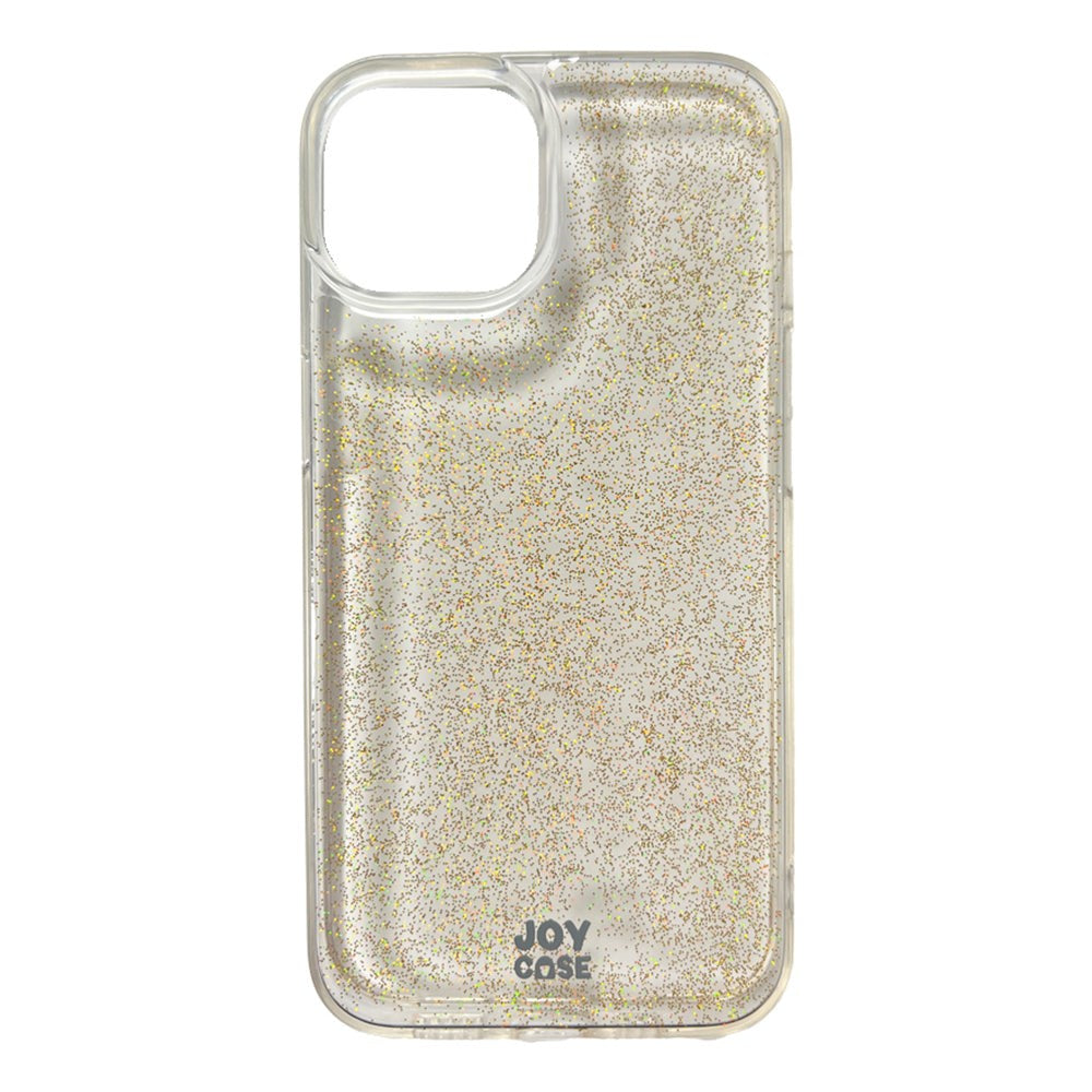 iPhone 14 / 13 Joy Case Hybrid Glitter Skal - Genomskinligt / Guld