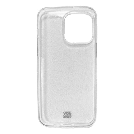 iPhone 14 Pro Max Joy Case Flexibelt Plast Skal med Glitter - Genomskinlig / Silver