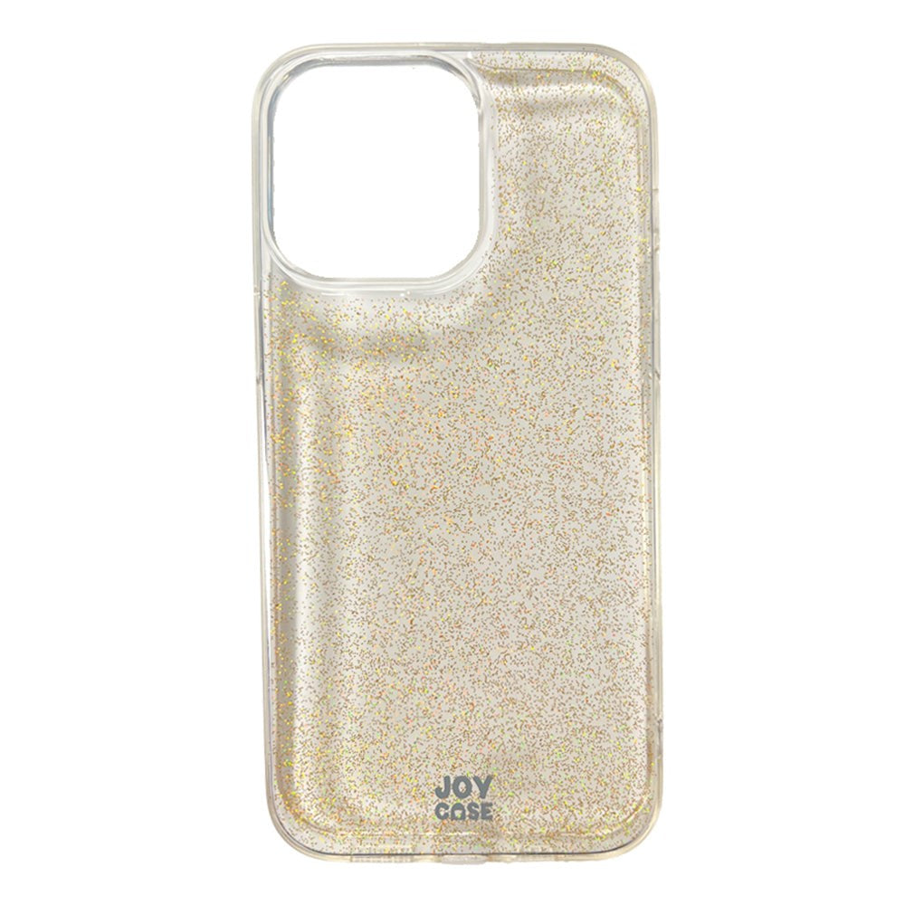 iPhone 14 Pro Max Joy Case Hybrid Glitter Skal - Genomskinligt / Guld