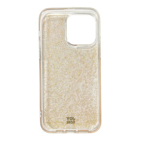 iPhone 14 Pro Max Joy Case Hybrid Glitter Skal - Genomskinligt / Guld