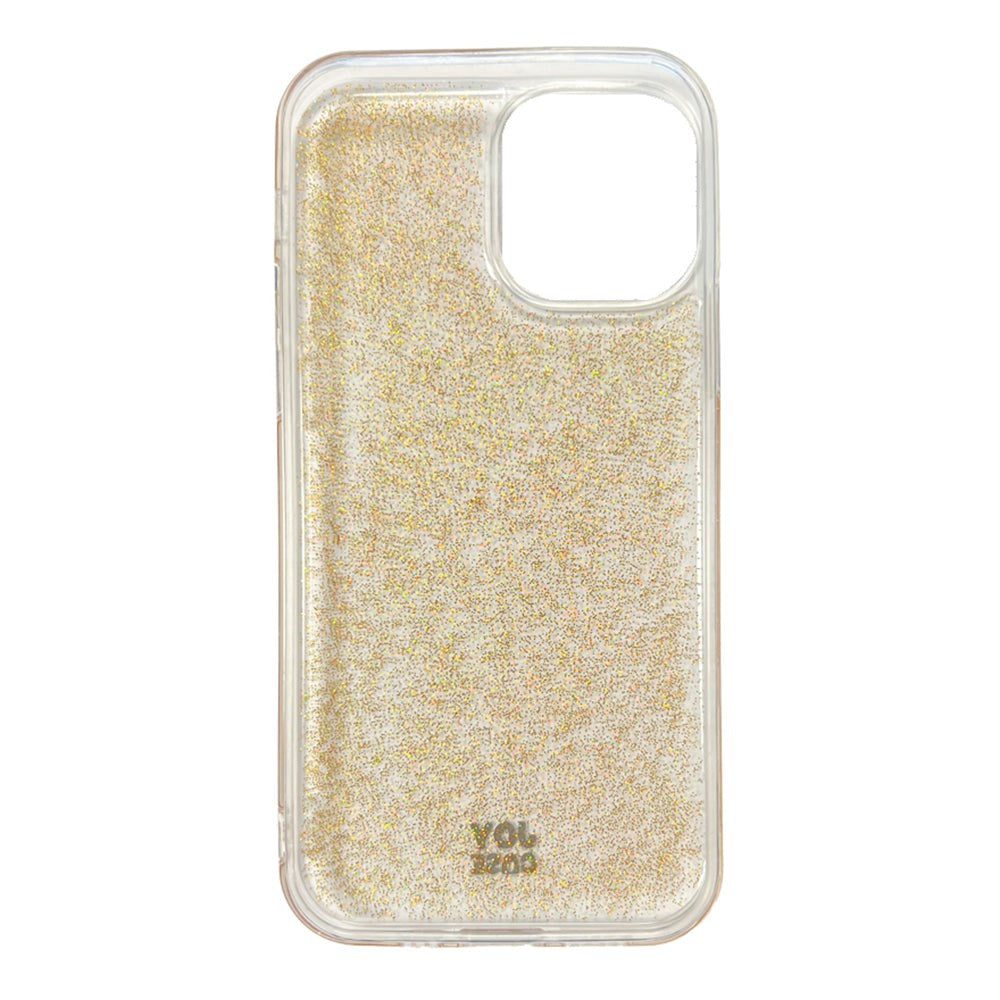 iPhone 12 / 12 Pro Joy Case Hybrid Glitter Skal - Genomskinligt / Guld