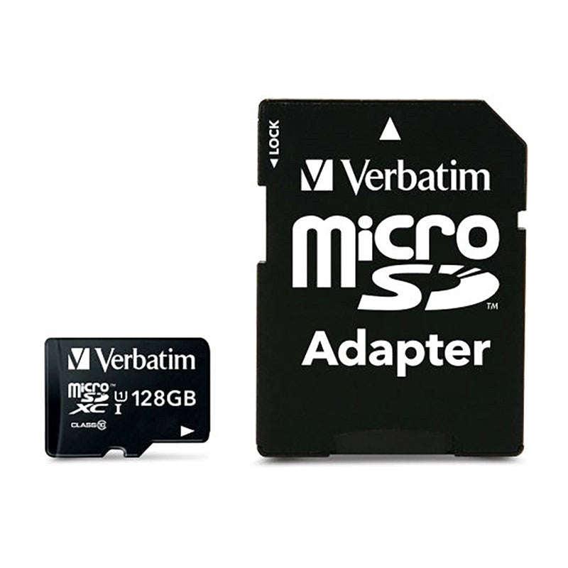 Verbatim Premium MicroSDXC Class 10 Memory Card m. 128 GB & kameraadapter