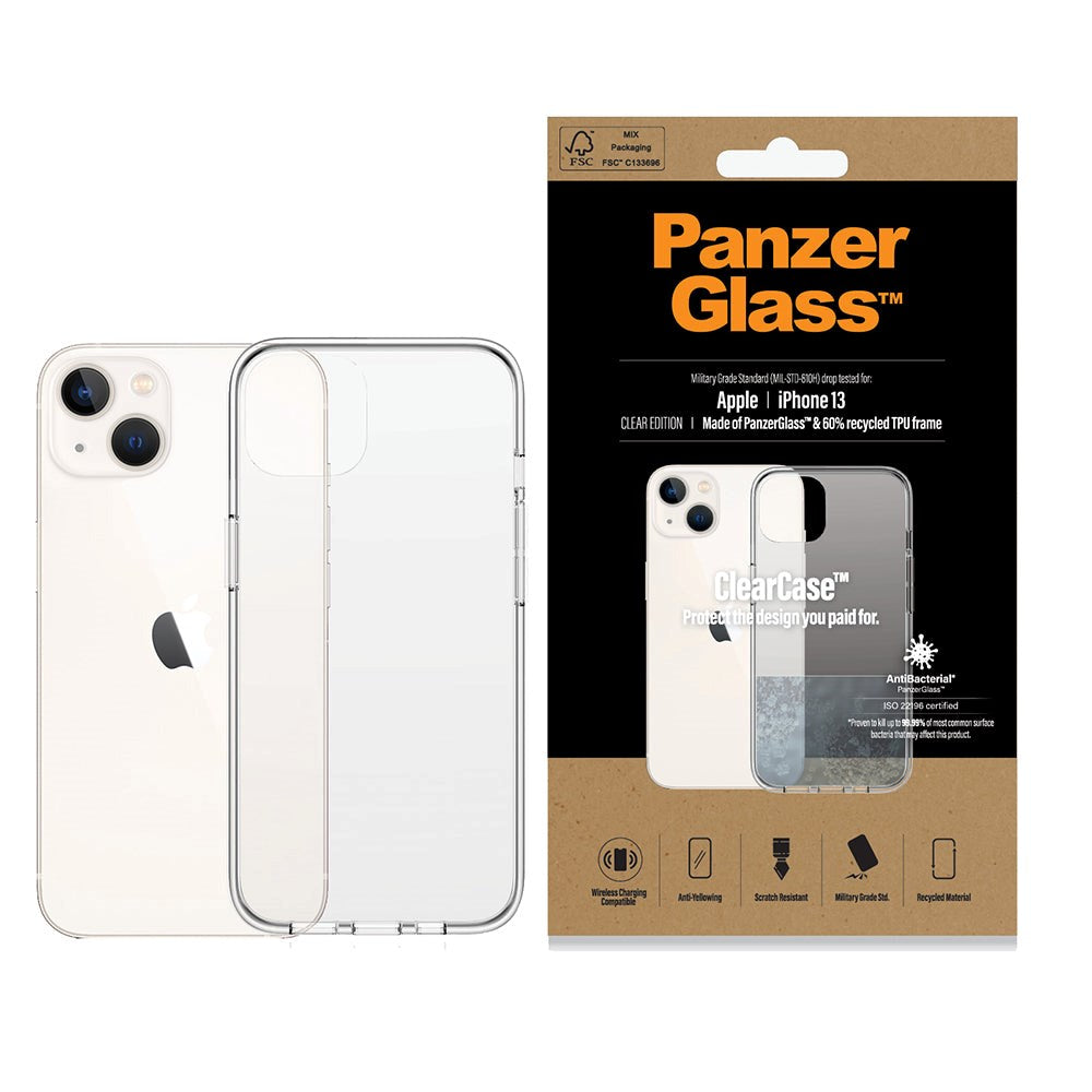 iPhone 13 PanzerGlass ClearCase Skal - Antibakteriellt - Transparent