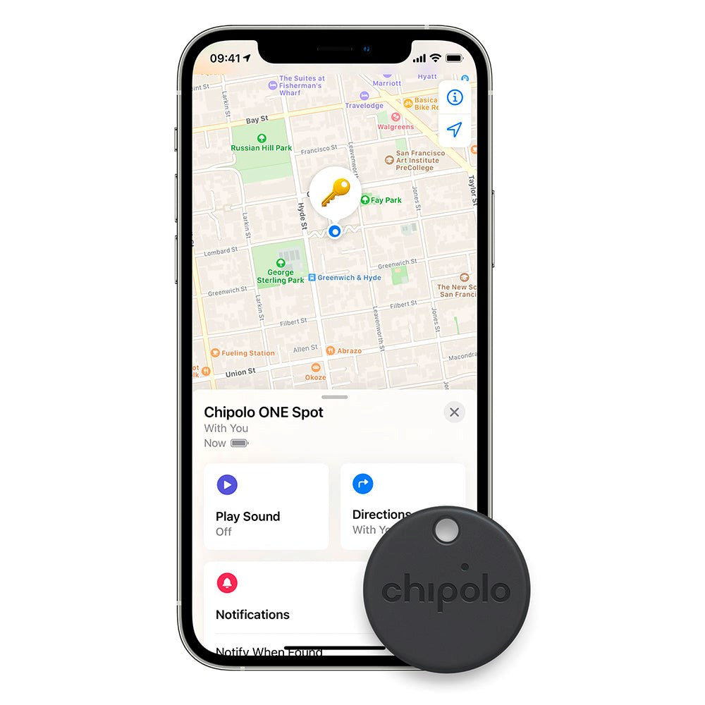 Chipolo ONE Spot - GPS Tracker - Kompatibel med Apple Find My - 2 Pack - Svart