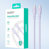 Aukey CB-SCC101 100W USB-C till USB-C-Kabel - 1m - Lila