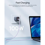 Aukey CB-SCC101 100W USB-C till USB-C-Kabel - 1m - Lila