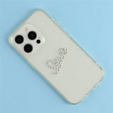 Love Sticker till Mobil - Rhinstenar - Silver