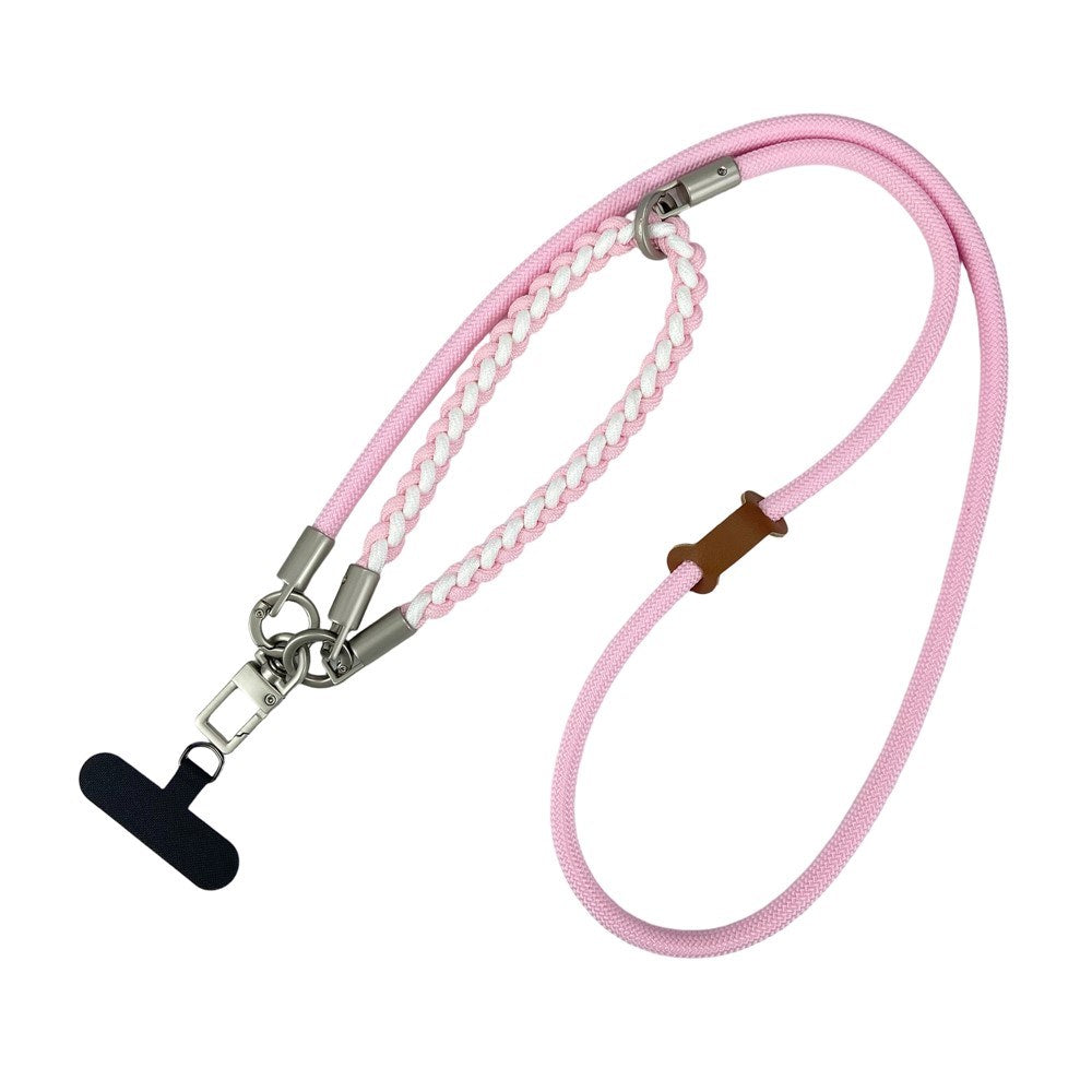 Flätad 3-i-1 Mobilrem - 90cm / 30cm - Rosa