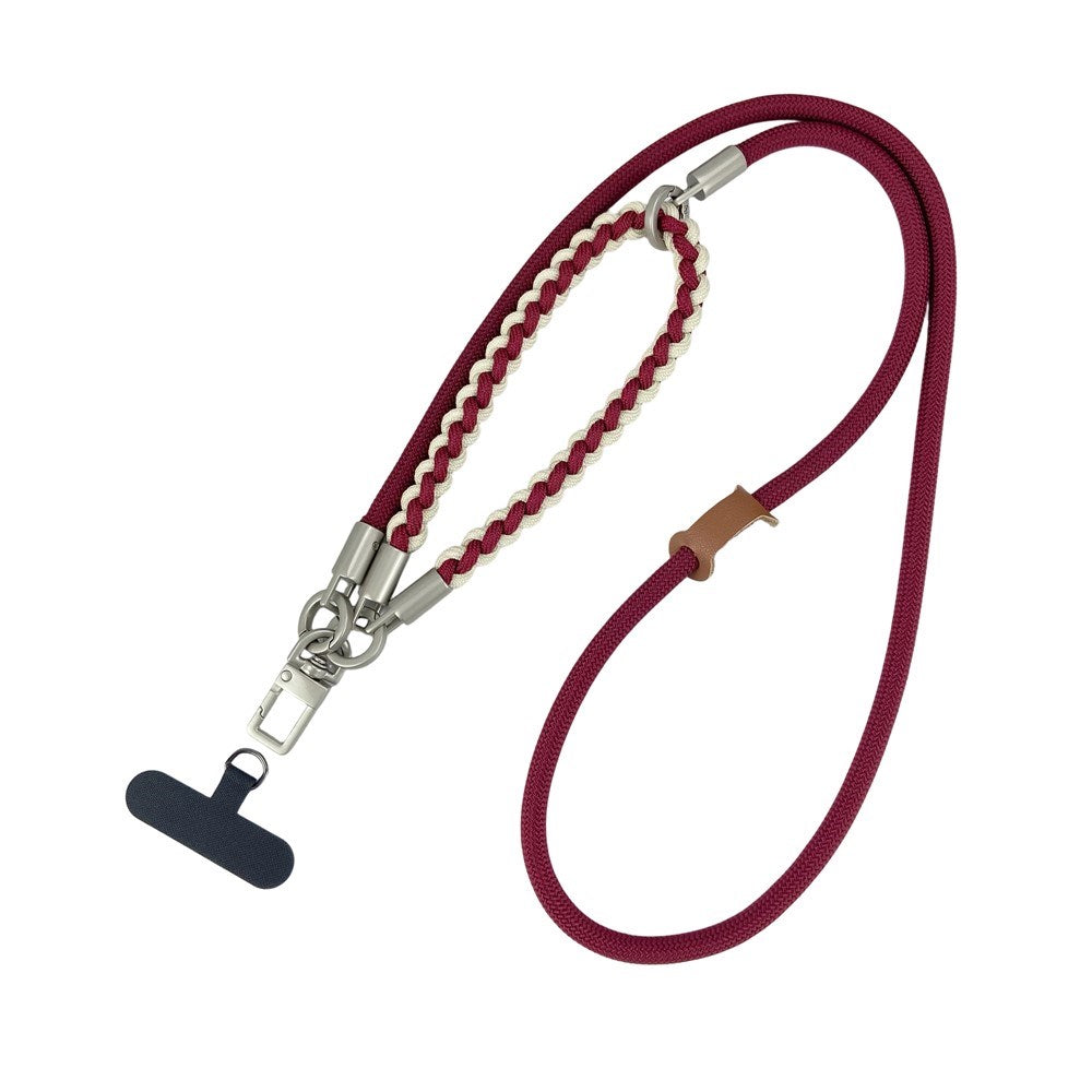 Flätad 3-i-1 Mobilrem - 90cm / 30cm - Röd
