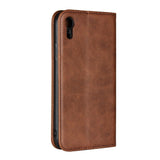 iPhone XR Smart Leather Wallet Case - Dark Brown