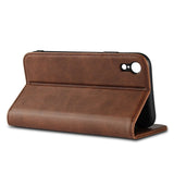 iPhone XR Smart Leather Wallet Case - Dark Brown