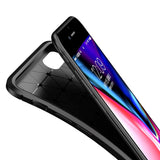 iPhone SE (2022/2020) / 8 / 7 Skal Kolfiber Flexibel Plast - Svart