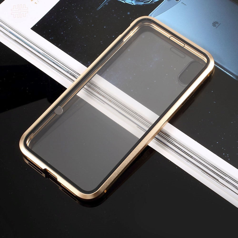 iPhone X / Xs 360 ° magnetiskt Fodral m. Glass Front & Back - Guld