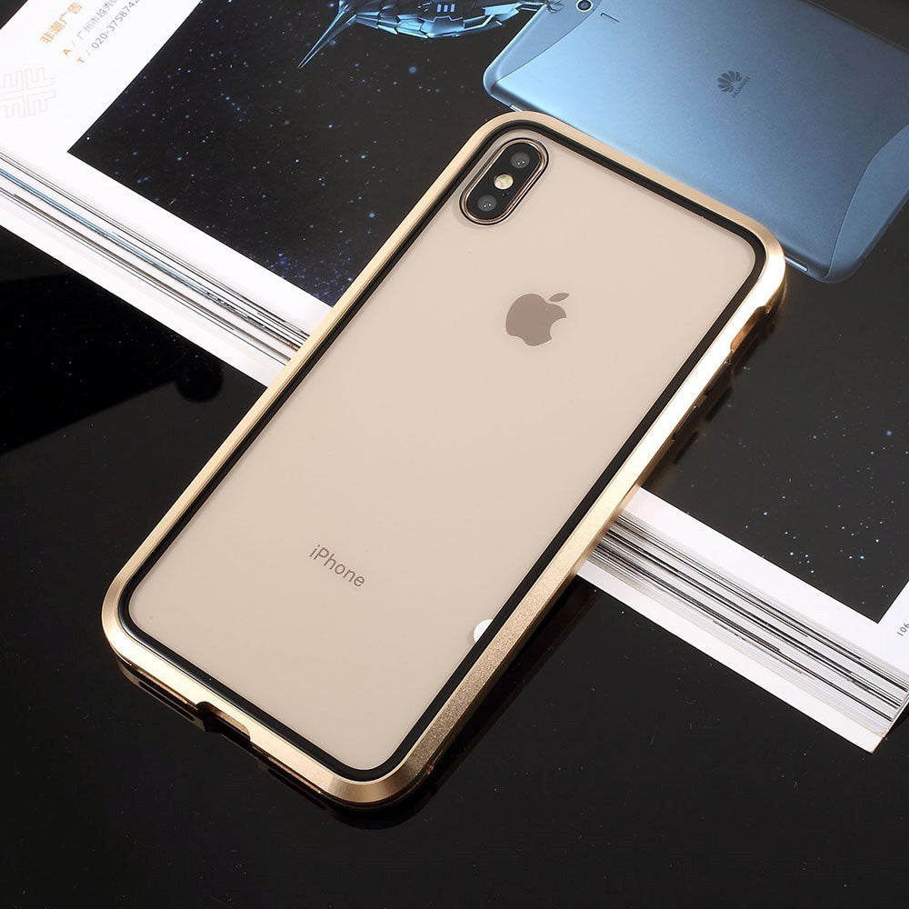 iPhone X / Xs 360 ° magnetiskt Fodral m. Glass Front & Back - Guld