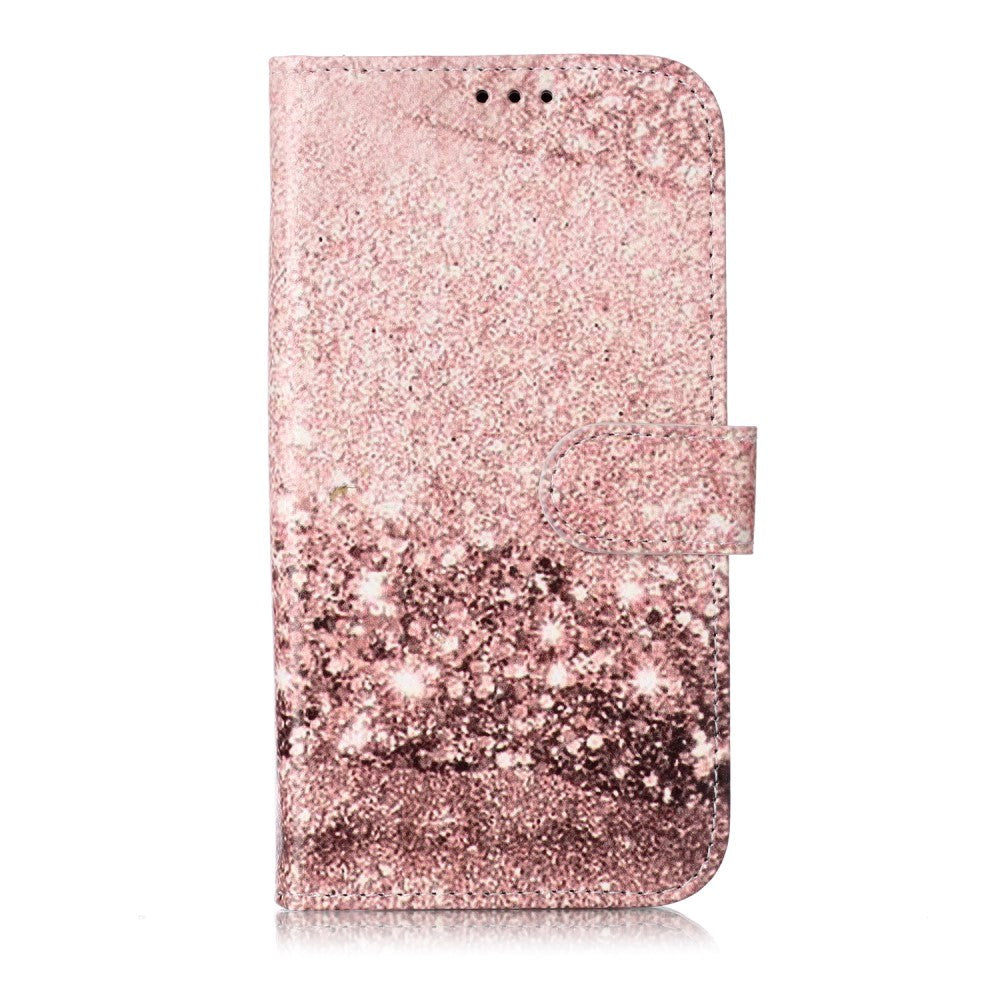 iPhone 11 PU-Läder Plånboksfodral m. Tryck - Rose Gold