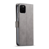iPhone 11 Pro Max Konstläder Flip Fodral m. Korthållare & Ställfunktion - Grå