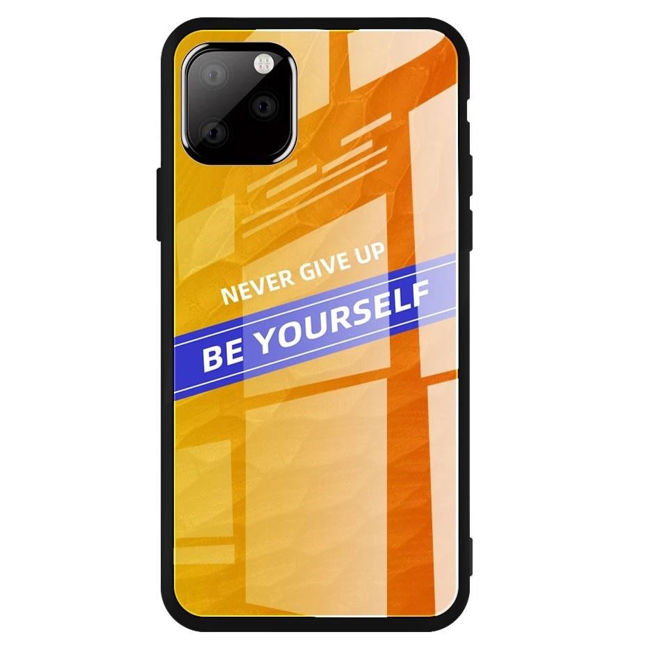 iPhone 11 Pro Skal med Glasbaksida - Be Yourself Orange