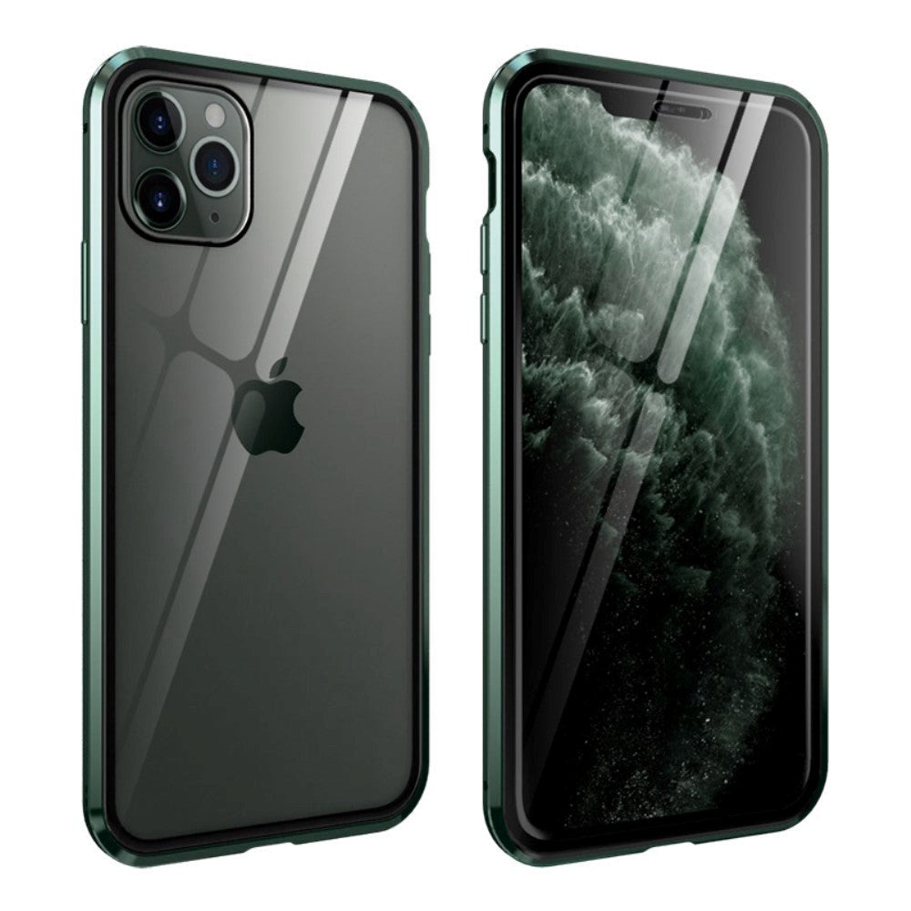 iPhone 11 Pro Skal med Glas Fram- och Baksida - Mörkgrön