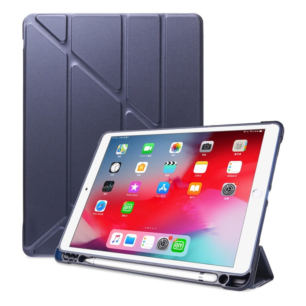 iPad 10.2" (2021 / 2020 / 2019) / iPad Pro 10.5 / iPad Air (2019) Flexibelt Origami Fodral - Mörkblå