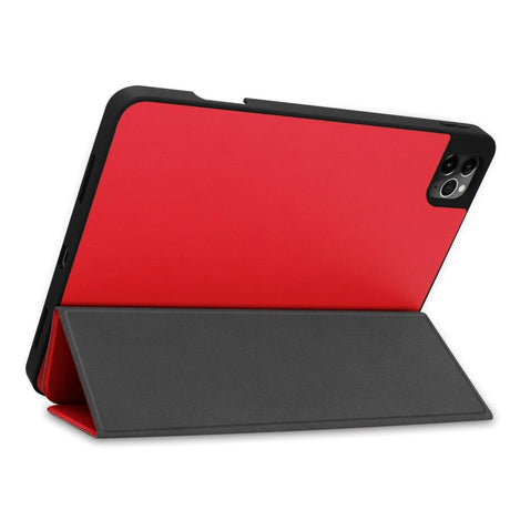 iPad Air (2022/2020) / Pro 11" (2022 / 2021 / 2020 / 2018) Tri-Fold Fodral med Apple Pencil Hållare - Röd