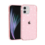 iPhone 12 Mini Skal Hybridplast - Glitter - Genomskinlig / Pink