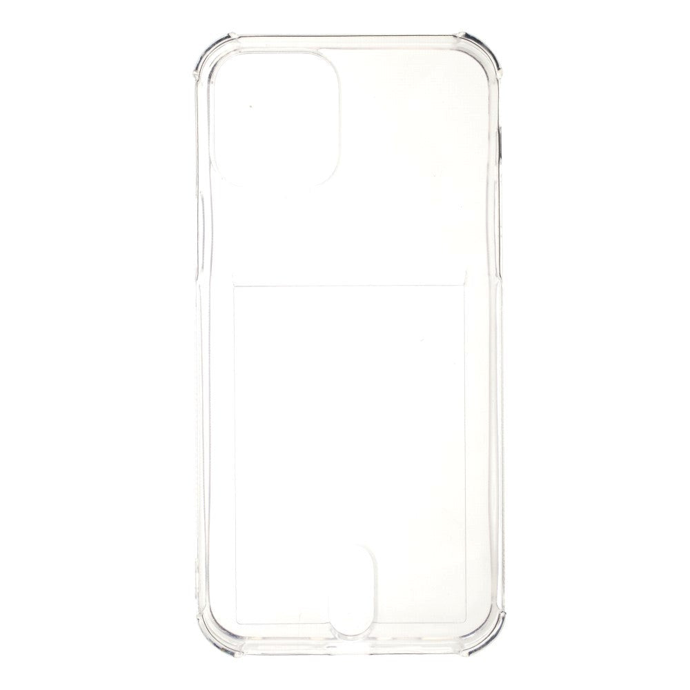 iPhone 12 Pro Max Grip Skal Flexibel Plast med Korthållare - Transparent