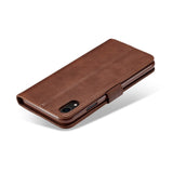 iPhone XR LC.IMeeke Leather Wallet Case - Dark Brown