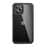 iPhone 12 Pro Max Heavy Duty Case - Tåligt Skal med Skärmskydd - Transparent / Svart