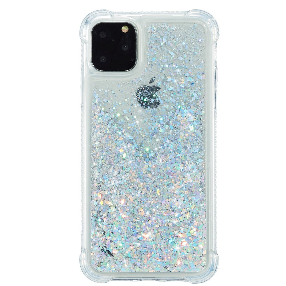 iPhone 12 Mini Skal med Glitter - Transparent / Silver