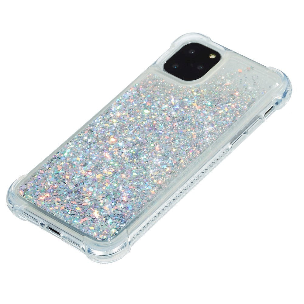 iPhone 12 Mini Skal med Glitter - Transparent / Silver