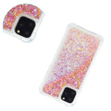 iPhone 12 Mini Skal med Glitter - Transparent / Rosa