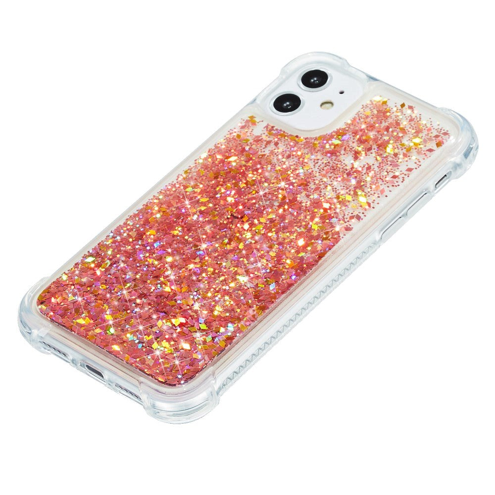 iPhone 12 / 12 Pro Skal med Glitter - Transparent / Orange