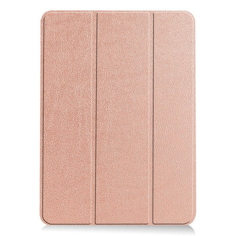 EIDERWOOD iPad Air 10.9-11" (2024-2020) Tri-fold Fodral Litchi-textur - Rött Guld