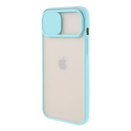 iPhone 12 Pro Max Skal Frostad Plast med Camslider - Cyan