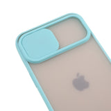 iPhone 12 Pro Max Skal Frostad Plast med Camslider - Cyan