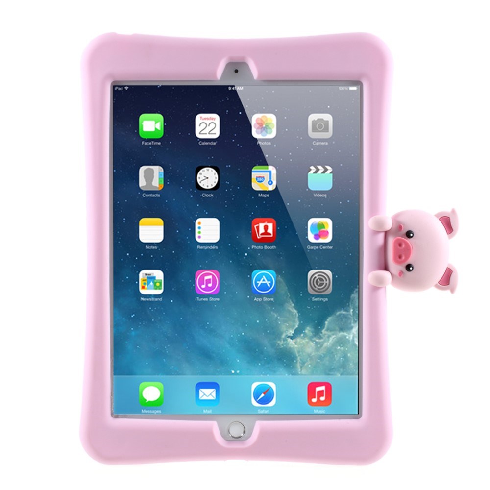 PEPKOO iPad 10.2" (2021 / 2020 / 2019) Barnskal m. Stativ & Gris - Pink