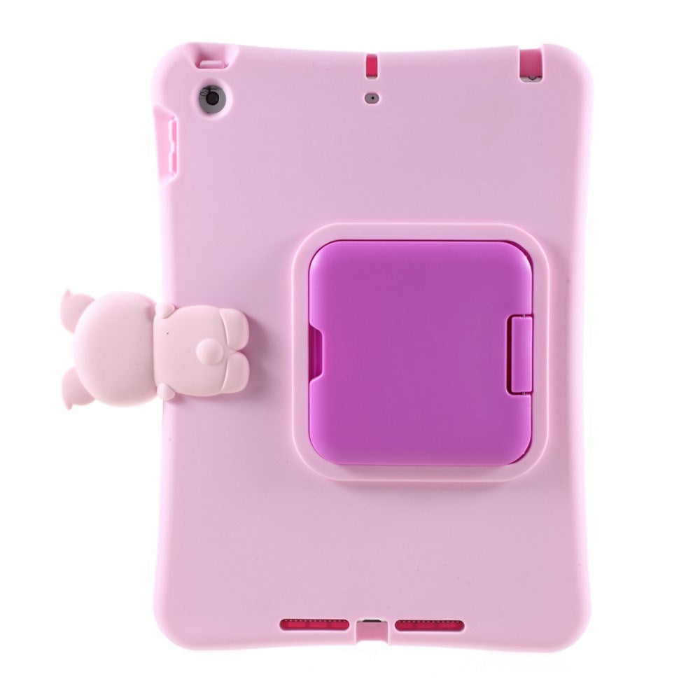 PEPKOO iPad 10.2" (2021 / 2020 / 2019) Barnskal m. Stativ & Gris - Pink