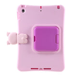 PEPKOO iPad 10.2" (2021 / 2020 / 2019) Barnskal m. Stativ & Gris - Pink