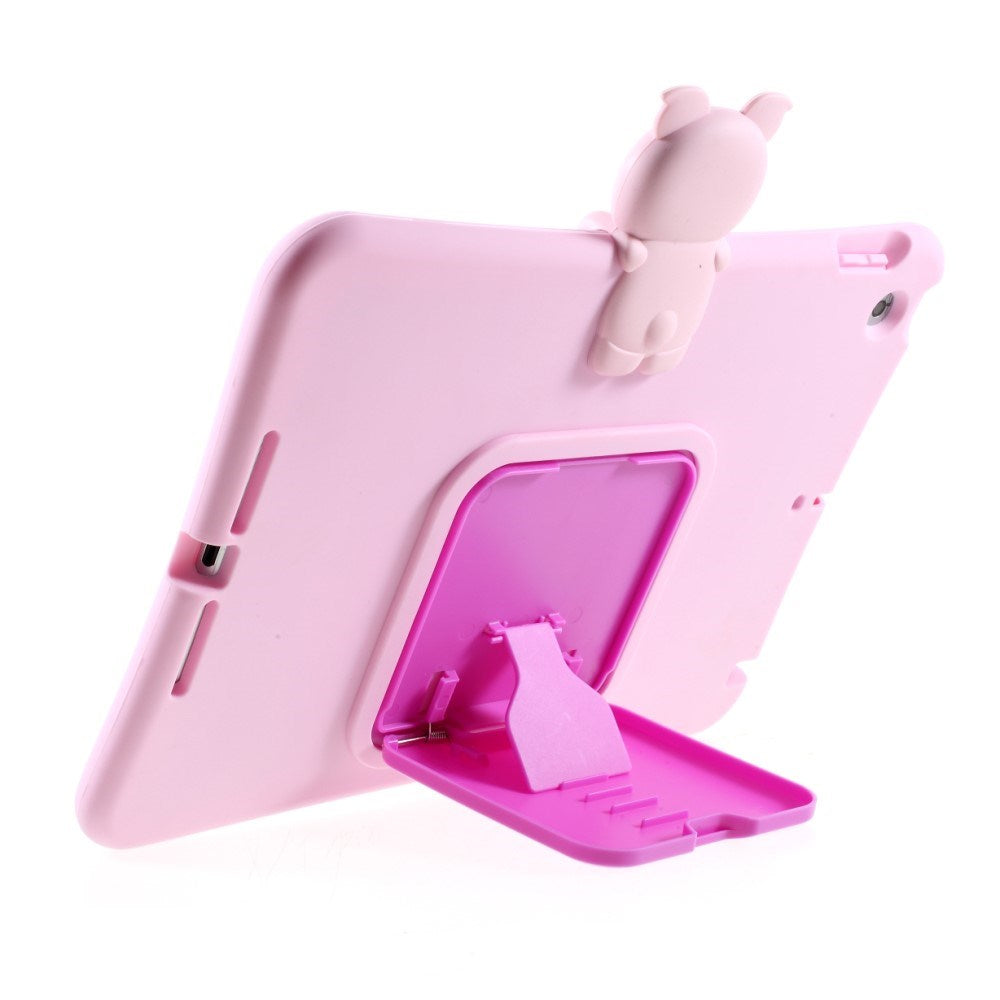 PEPKOO iPad 10.2" (2021 / 2020 / 2019) Barnskal m. Stativ & Gris - Pink