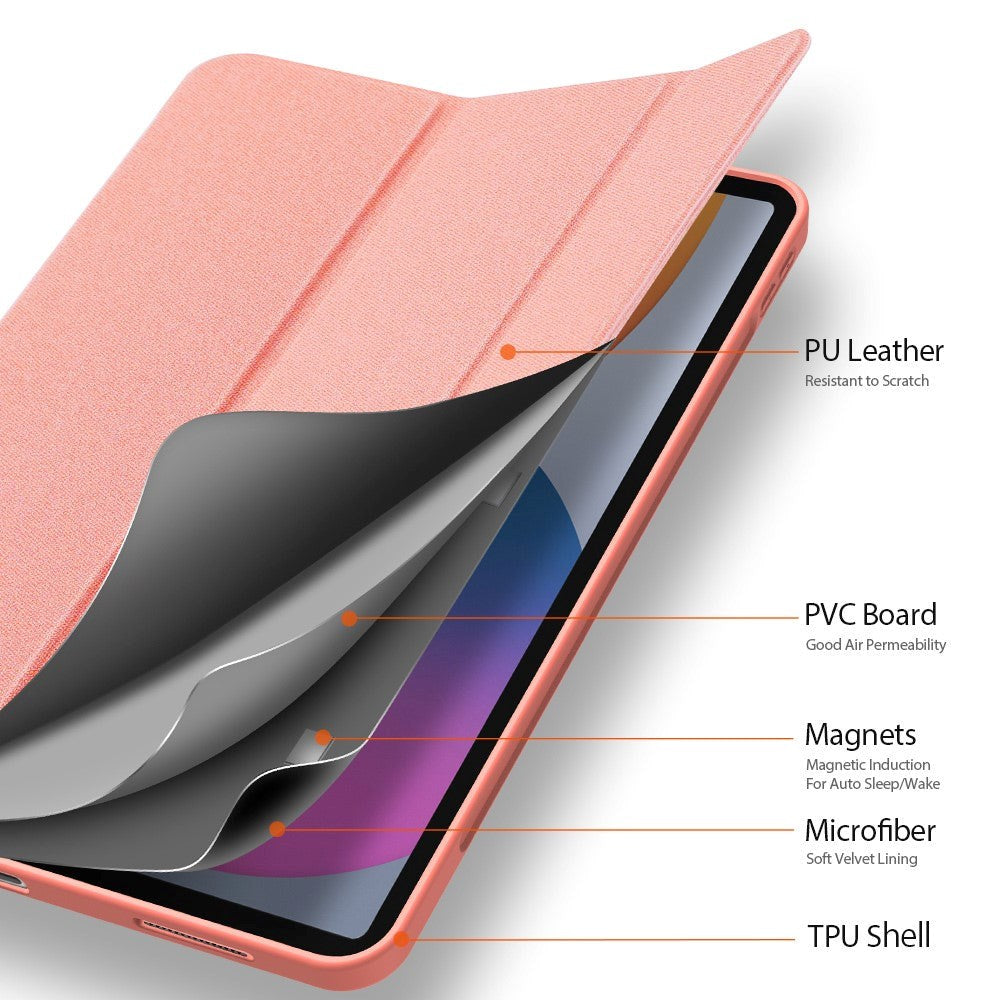 iPad Pro 12.9" (2022 / 2021 / 2020 / 2018) DUX DUCIS Domo Series Quality Case - Fodral med Stativfunktion - Rött Guld