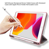 iPad 10.2" (2021 / 2020 / 2019) Tri-fold Fodral med Apple Pencil Hållare - Rosa Marmor